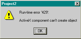 Run-time error '429': ActiveX component can't create object